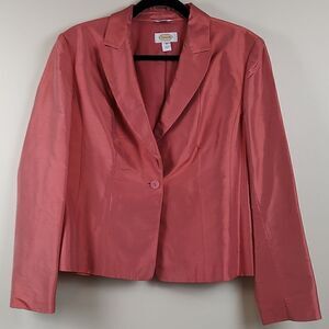 Talbot's Pure Silk One Button Blazer Jacket Size 10